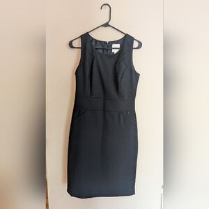 J.Crew Suiting Solid Black Tailored Shift Dress in Lightweight Wool Size 6